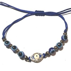 Turkish Evil Eye Royal Blue Bracelet / Pulsera  De Ojo Turco Adjustable.